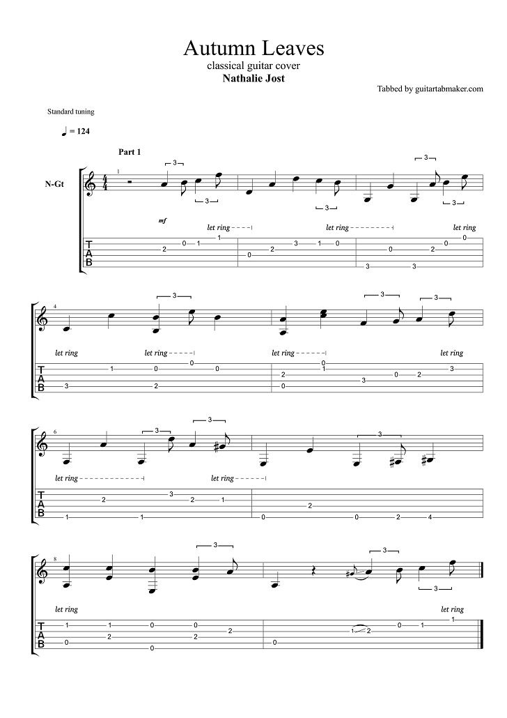 autumn leaves chords guitar pdf